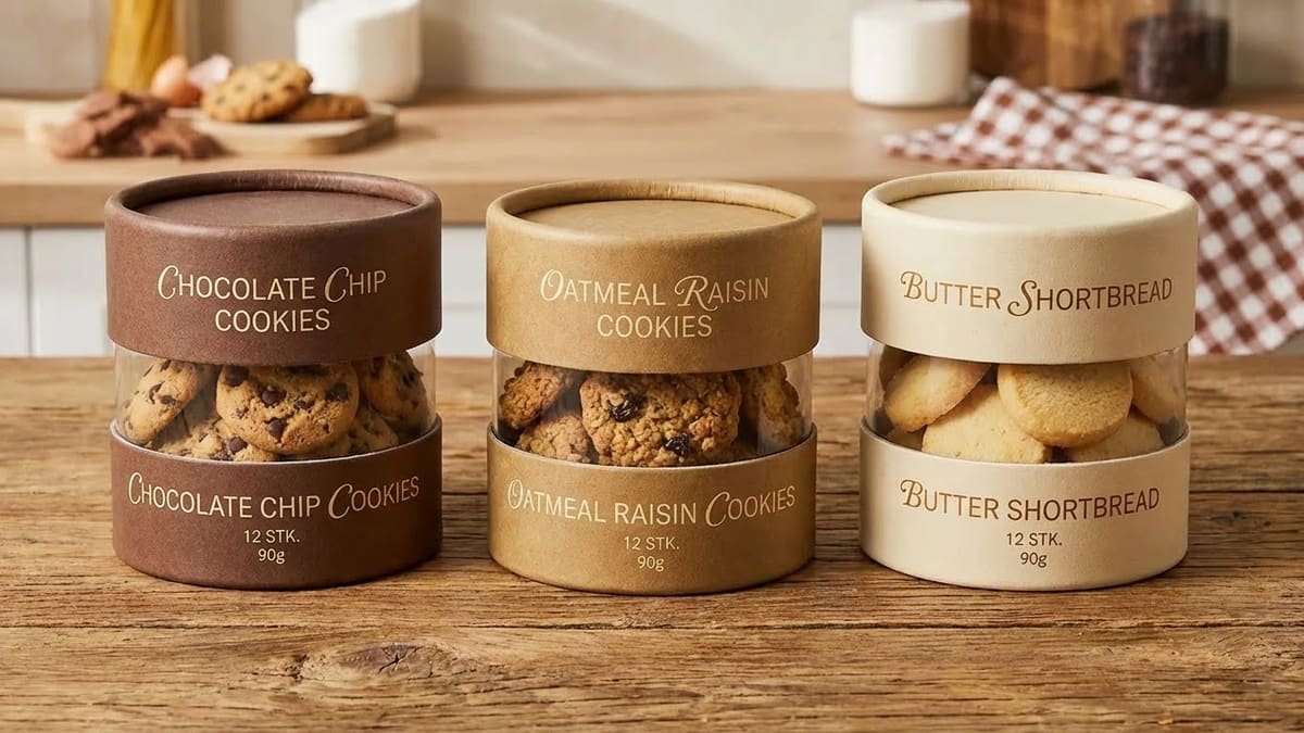 Solutions d’emballage de qualité alimentaire : Boîtes cylindriques en carton pour biscuits et cookies